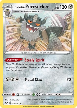 Galarian Perrserker 128/202 (SWSH Base Set) - Deck Exclusives
