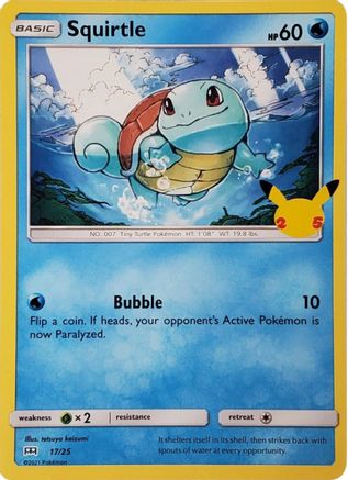 Squirtle - 17/25 17/25 - McDonalds 25th Anniversary Promos