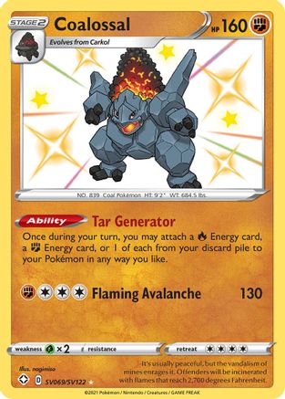 Coalossal SV069/122 - Shining Fates Shiny Vault Holofoil