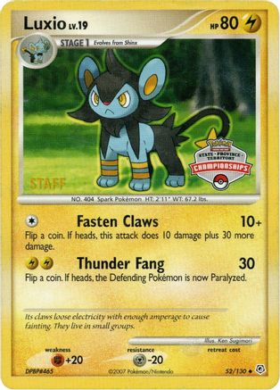 Luxio - 52/130 (State Championships) [Staff] - League & Championship Cards