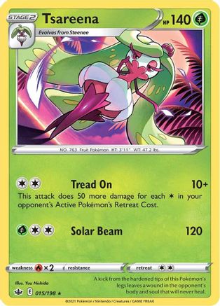 Tsareena 15/198 - SWSH06 Chilling Reign Reverse Holofoil
