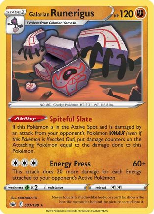 Galarian Runerigus 83/198 - SWSH06 Chilling Reign Reverse Holofoil
