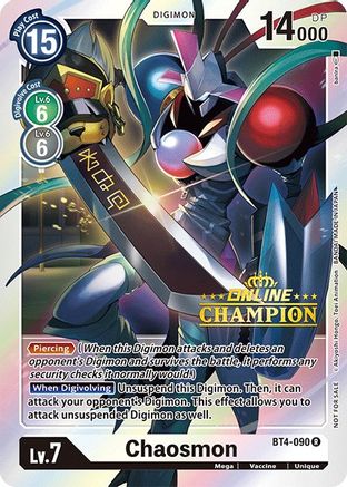 Chaosmon - BT4-090 (2021 Championship Online Regional) [Online Champion] (BT4-090) - Great Legend
