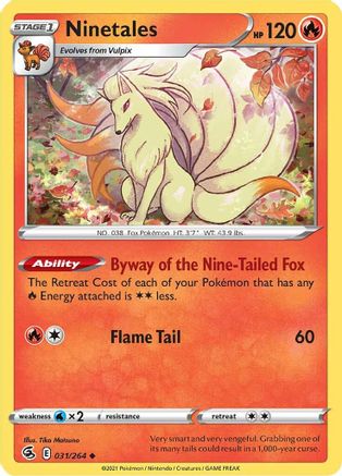 Ninetales (31) 31/264 - SWSH08 Fusion Strike Reverse Holofoil