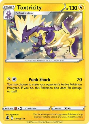 Toxtricity (107) 107/264 - SWSH08 Fusion Strike Holofoil