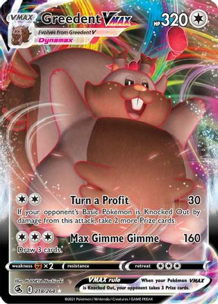 Greedent VMAX 218/264 - SWSH08 Fusion Strike Holofoil