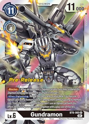 Gundramon (BT6-065) - Double Diamond Pre-Release Cards Foil