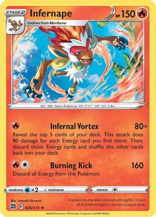 Infernape 26/172 - SWSH09 Brilliant Stars