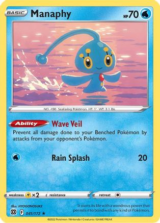 Manaphy 41/172 - SWSH09 Brilliant Stars Reverse Holofoil
