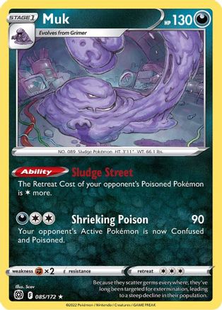 Muk 85/172 - SWSH09 Brilliant Stars Reverse Holofoil