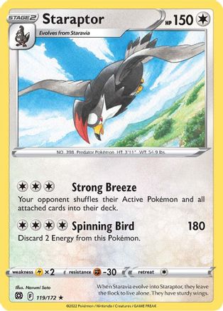 Staraptor 119/172 - SWSH09 Brilliant Stars Reverse Holofoil