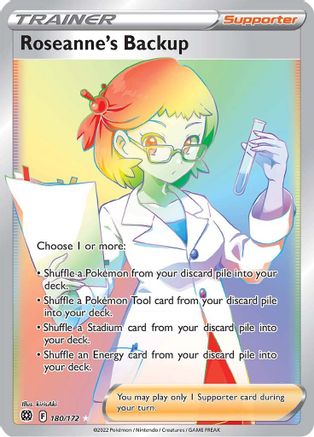 Roseanne's Backup (Secret) 180/172 - SWSH09 Brilliant Stars Holofoil