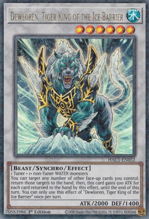 Dewloren, Tiger King of the Ice Barrier (Duel Terminal) (HAC1-EN052) - Hidden Arsenal: Chapter 1 1st Edition