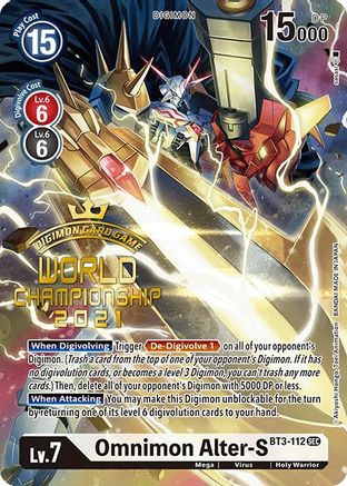 Omnimon Alter-S (Secret Rare) (World Championship 2021) (BT3-112) - Release Special Booster 1.0