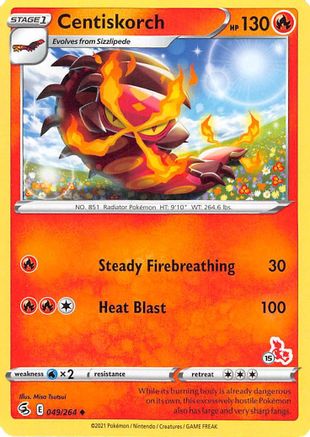 Centiskorch - 049/264 (#15 Cinderace Stamped) - Battle Academy 2022
