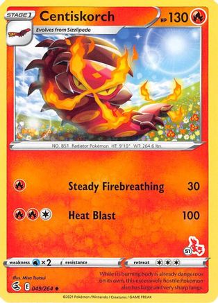 Centiskorch - 049/264 (#51 Cinderace Stamped) - Battle Academy 2022