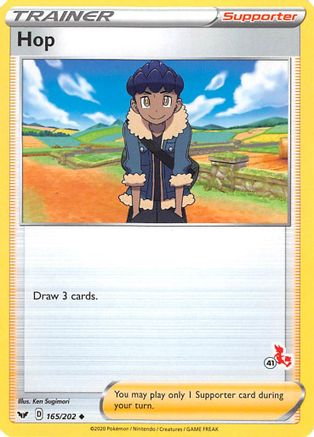 Hop - 165/202 (#41 Cinderace Stamped) - Battle Academy 2022