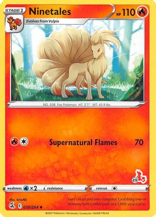 Ninetales - 030/264 (#23 Cinderace Stamped) - Battle Academy 2022