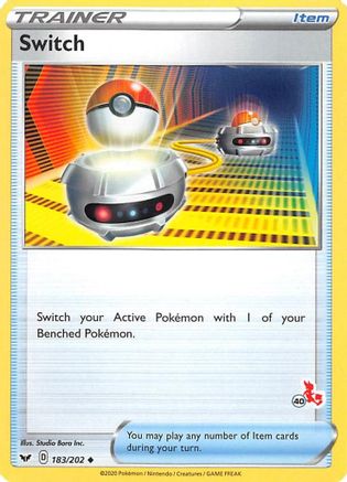 Switch - 183/202 (#40 Cinderace Stamped) - Battle Academy 2022