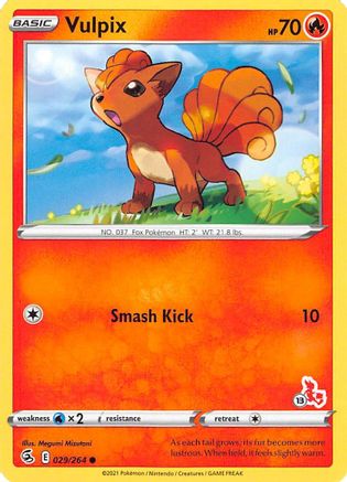 Vulpix - 029/264 (#13 Cinderace Stamped) - Battle Academy 2022