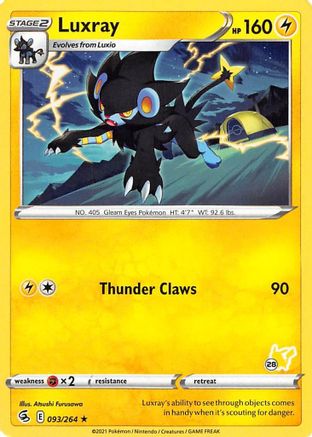 Luxray - 093/264 (#28 Pikachu Stamped) - Battle Academy 2022