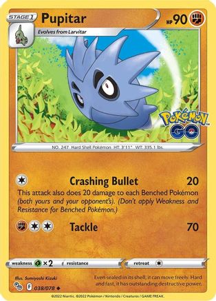 Pupitar 38/78 - Pokemon GO Reverse Holofoil