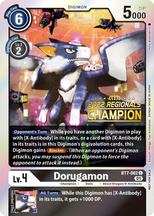 Dorugamon (2022 Championship Offline Regional) [Online Champion] (BT7-062) - Next Adventure