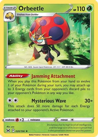 Orbeetle 20/196 - SWSH11 Lost Origin