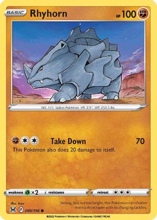 Rhyhorn 89/196 - Lost Origin