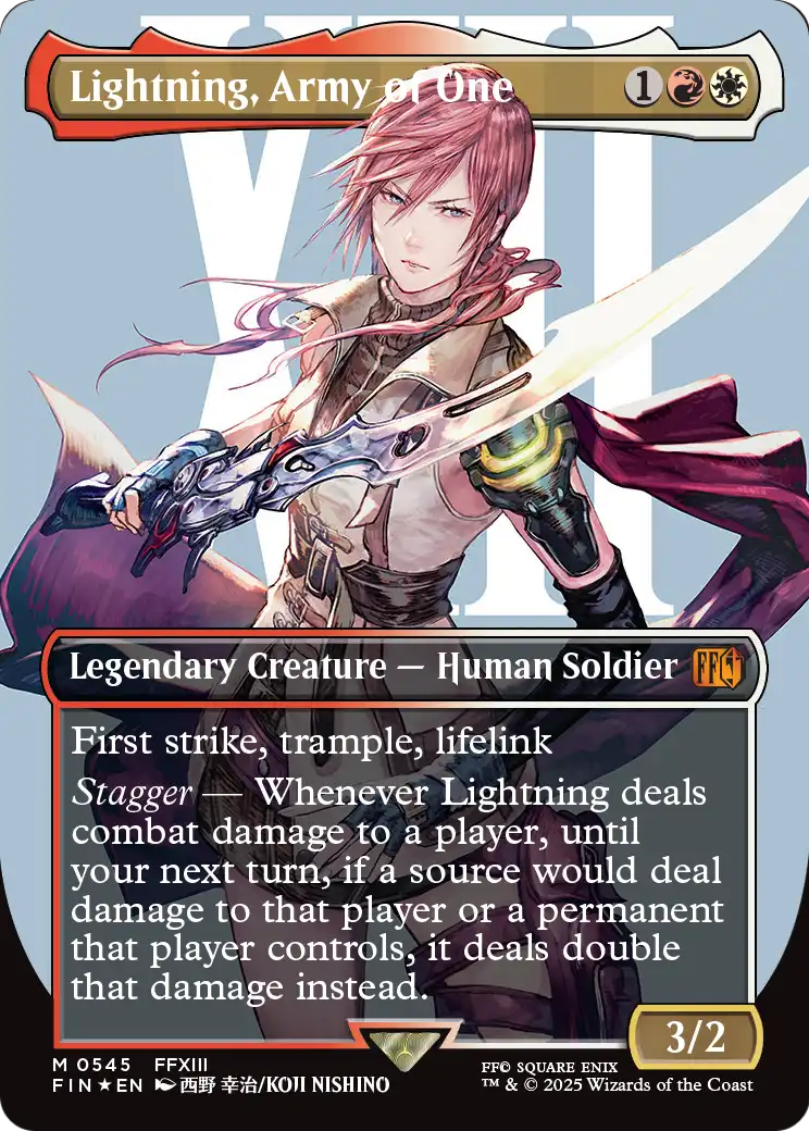 Lightning, Army of One (FIN-545) (Borderless) (Surge Foil) [FINAL FANTASY] Foil