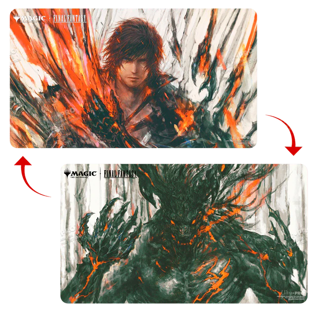 Magic: The Gathering - Final Fantasy - Clive, Ifrit’s Dominant / Ifrit, Warden of Inferno Playmat: Double-Sided