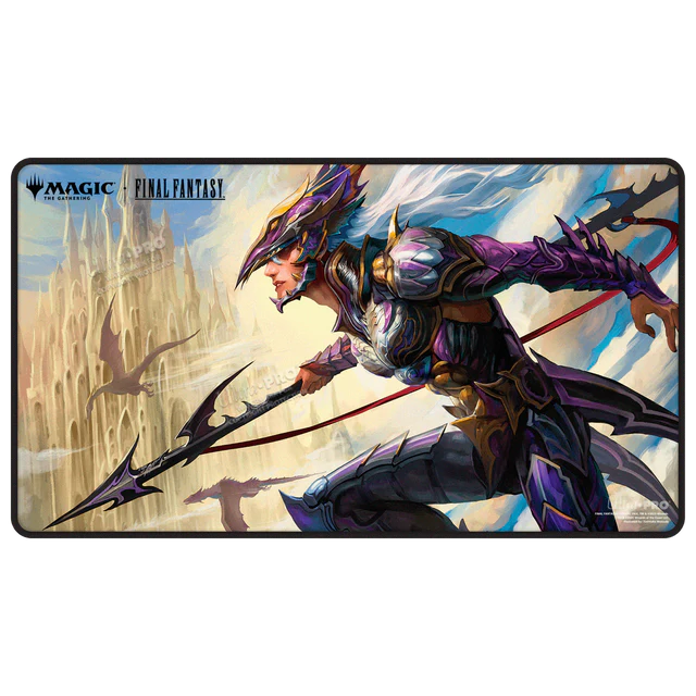 Magic: The Gathering - Final Fantasy - Kain, Traitorous Dragoon Playmat: Black Stitched