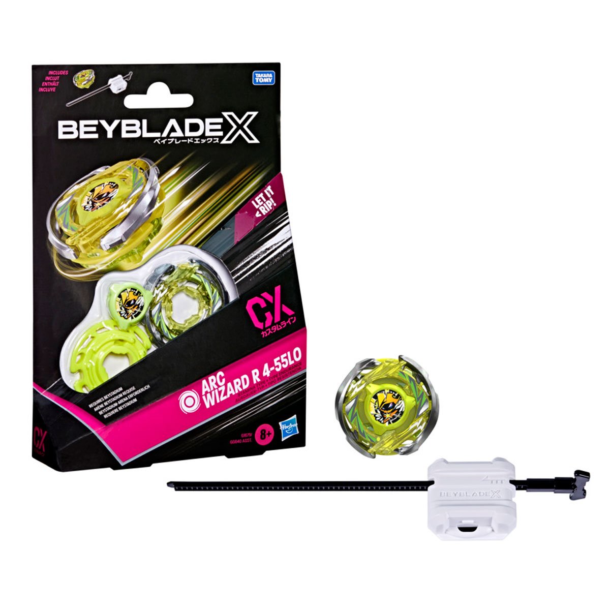 Hasbro Beyblade X Arc Wizard R 4-55LO CX Starter Pack — package contents