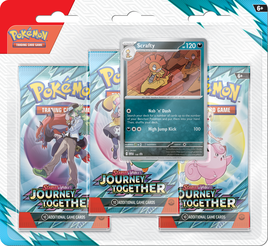 Pokémon TCG - Scarlet & Violet - Journey Together - 3 Packs Blister Sealed Case of 24