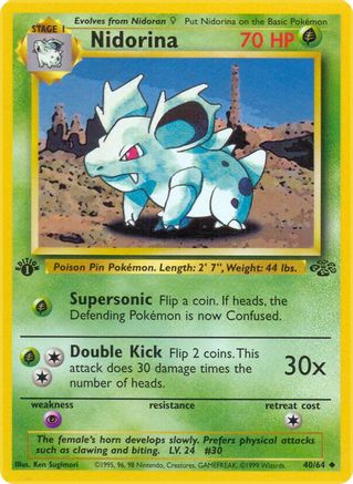 Nidorina 40/64 - Jungle 1st Edition