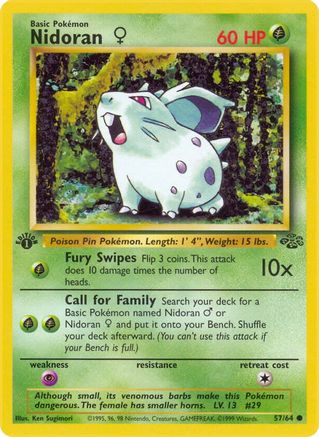 Nidoran F 57/64 - Jungle 1st Edition