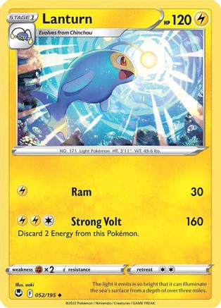 Lanturn 52/195 - SWSH12 Silver Tempest Reverse Holofoil