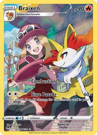 Braixen TG01/30 - Silver Tempest Trainer Gallery Holofoil