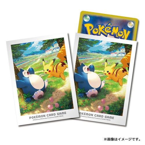 Pokémon Center Japan Official Sleeves: Adventures in Kanto Pikachu & Snorlax Sleeves