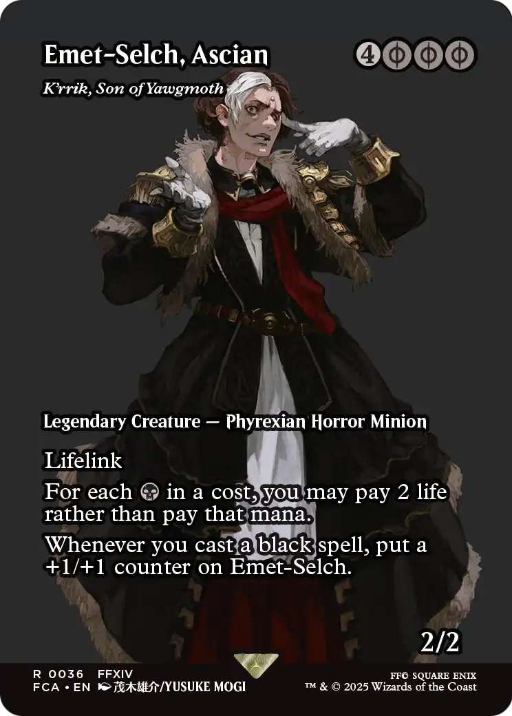 Emet-Selch, Ascian - K'rrik, Son of Yawgmoth (Showcase) (FCA-036) (Borderless) [FINAL FANTASY: Through the Ages]