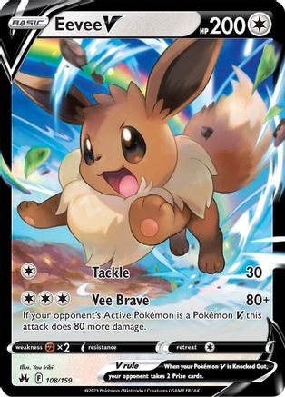 Eevee V 108/159 - SWSH Crown Zenith Holofoil
