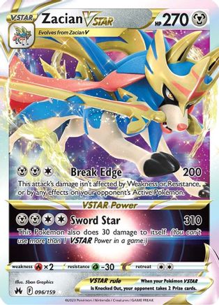 Zacian VSTAR 96/159 - SWSH Crown Zenith Holofoil