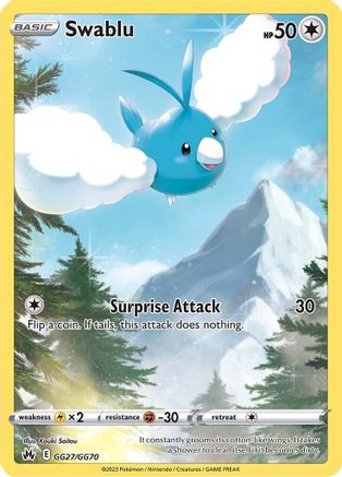 Swablu GG27/70 - SWSH Crown Zenith Galarian Gallery Holofoil