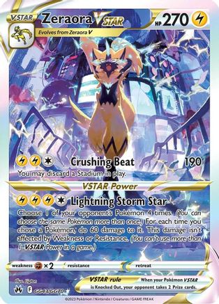 Zeraora VSTAR GG43/70 - SWSH Crown Zenith Galarian Gallery Holofoil