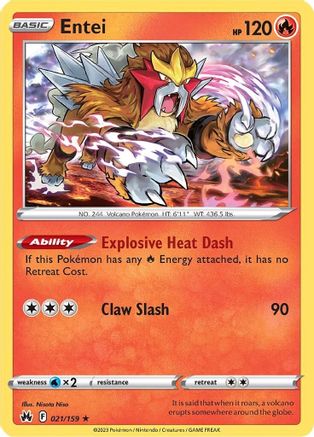 Entei 21/159 - SWSH Crown Zenith Holofoil
