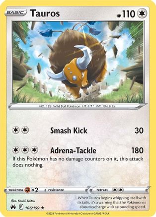 Tauros 106/159 - SWSH Crown Zenith Reverse Holofoil