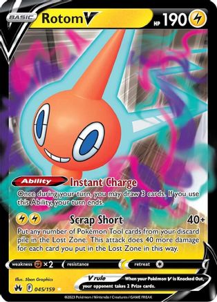 Rotom V 45/159 - SWSH Crown Zenith Holofoil