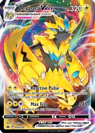 Zeraora VMAX 54/159 - SWSH Crown Zenith Holofoil