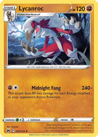 Lycanroc 74/159 - SWSH Crown Zenith