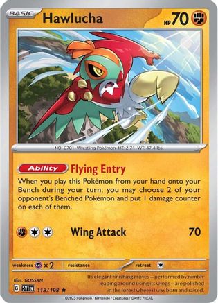 Hawlucha 118 - SV01 Scarlet & Violet Base Set Reverse Holofoil